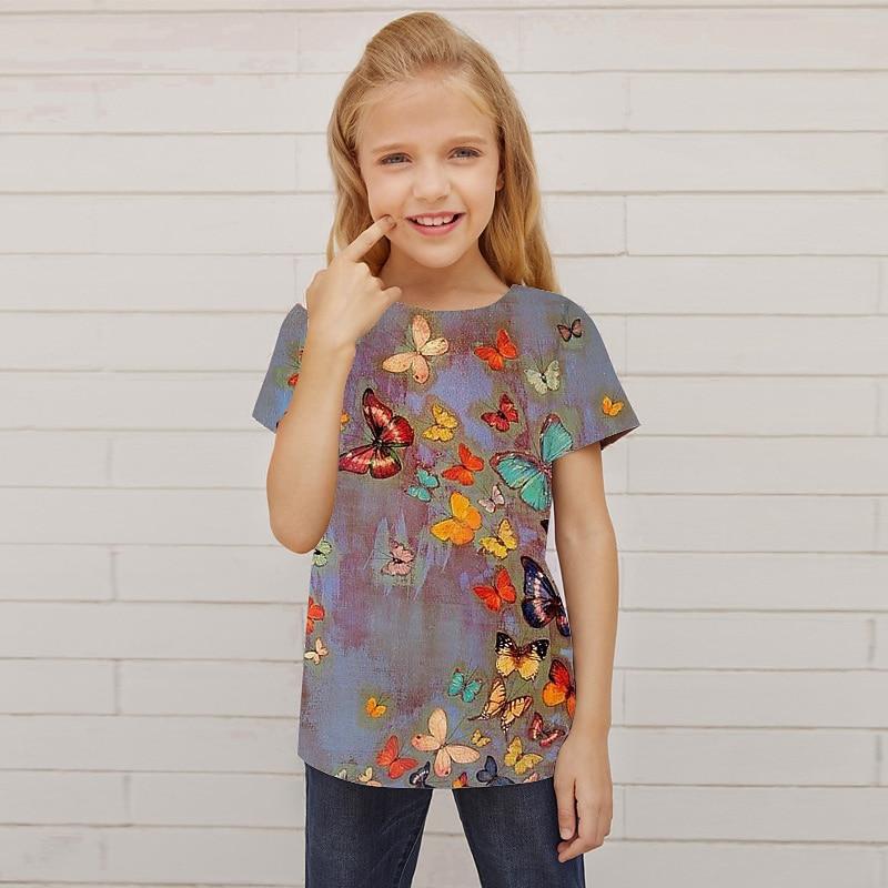 Summer T-Shirt Short Sleeved Energetic Sports Fashion Children Aged 3-12 Outdoor Leisure Daily