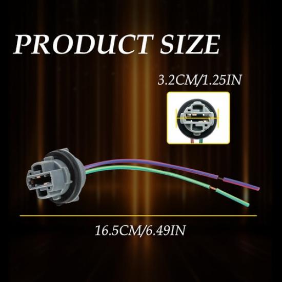 Pigtail Female Wire Socket 7440 T20 Two Harness Front Turn Signal Universal 2pcs