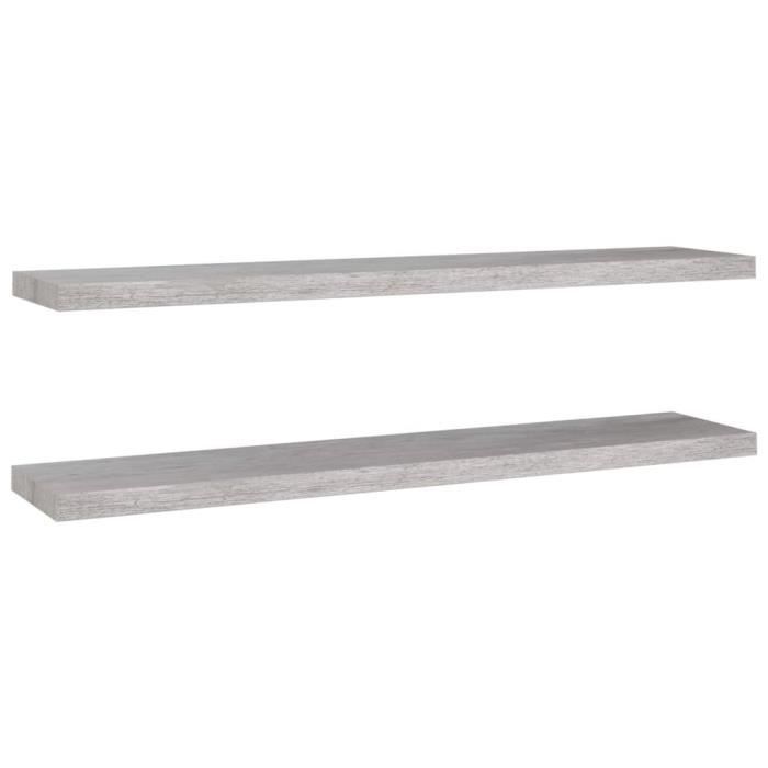 VidaXL Floating Wall Shelves 2 Pcs Concrete Grey 120x23.5x3.8cm MDF