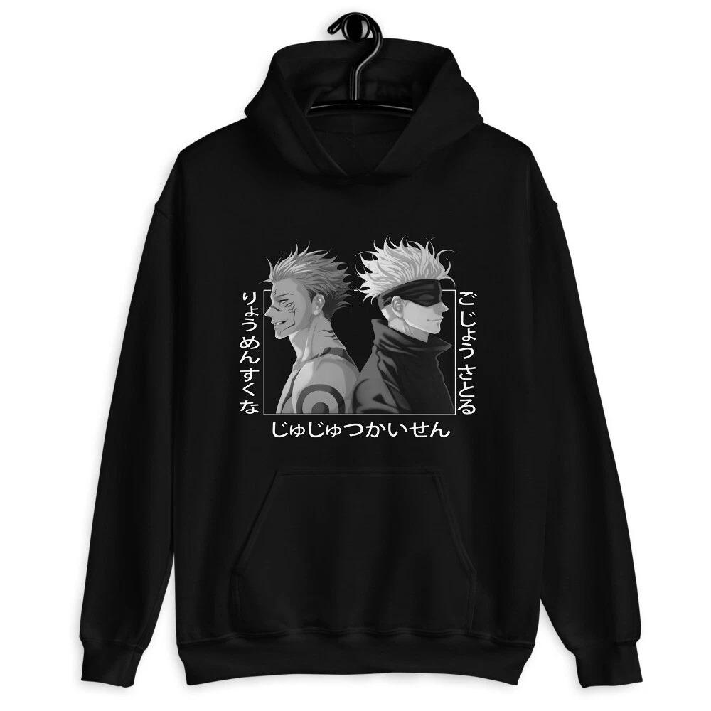 

Jujutsu Kaisen Anime Hooded Gojo Satoru Printed Men Hoodies Comfortable Unisex Oversized Sweatshirt Harajuku Streetwear S