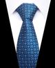 3pz Cravatta Formale Uomo Standard 8cm Blu Business Professionale Rigata Cravatte Accessori Abito da Matrimonio Cravatta Tessitura Jacquard Uomo