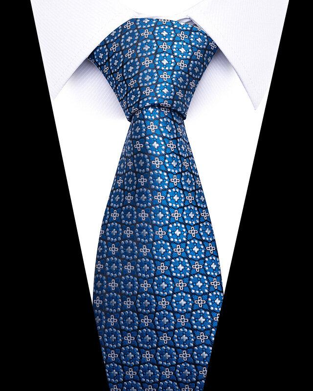 3pz Cravatta Formale Uomo Standard 8cm Blu Business Professionale Rigata Cravatte Accessori Abito da Matrimonio Cravatta Tessitura Jacquard Uomo