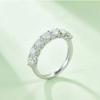 BIJOX STORY 3mm Gemstone Moissanite Ring for Women S925 Silver White Gold Stackable Wedding Band Diamond Matching Gift