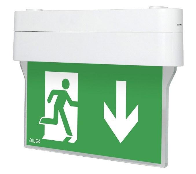 LED Emergency Luminaire, ARROW N Dual-purpose 1W 6000K 1h + PU31,PU41, White, I
