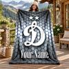 FC Dinamo Minsk Custom Name Flannel Blanket Personalized Soft Warm Plush Throw Blanket Customized Gift for Family Friends
