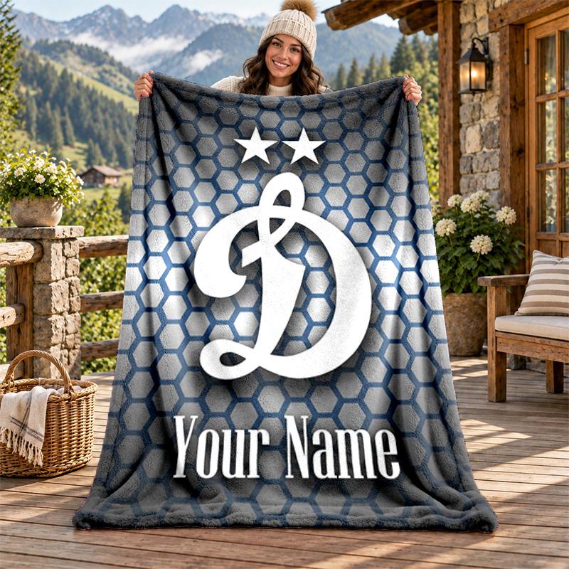 FC Dinamo Minsk Custom Name Flannel Blanket Personalized Soft Warm Plush Throw Blanket Customized Gift for Family Friends