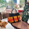 2026 New Woolen Linen with Genuine Leather First-layer Cowhide Garden Bag, Portable One-shoulder Oblique Span Women's Bag