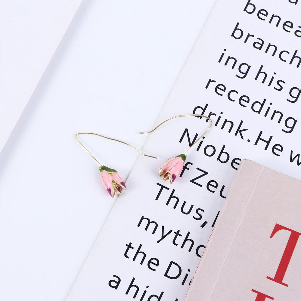 Temperament Tulip Dangle Women's Earrings Tulip Earrings Long Hook Earrings Korean Style Earrings