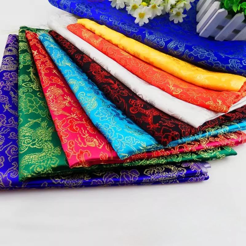 Wide 90cm Dragon Pattern Series of Brocade Fabric for Ancient Hanfu Cosplay Kimono Tang Suit Cheongsam and Silk Brocade Clothing