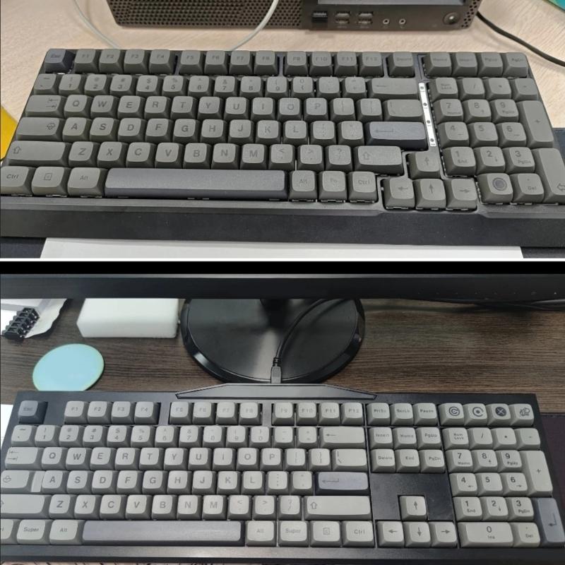 133Key Gray Mist Themed Keycap XDA Profile PBT Dye Sublimation Keycap Set for Customs Mechanical Keyboards