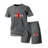 Summer Fashion Trendy Casual Sports Two Piece Set Youth Men's Short Sleeved T-shirt+Shorts Set