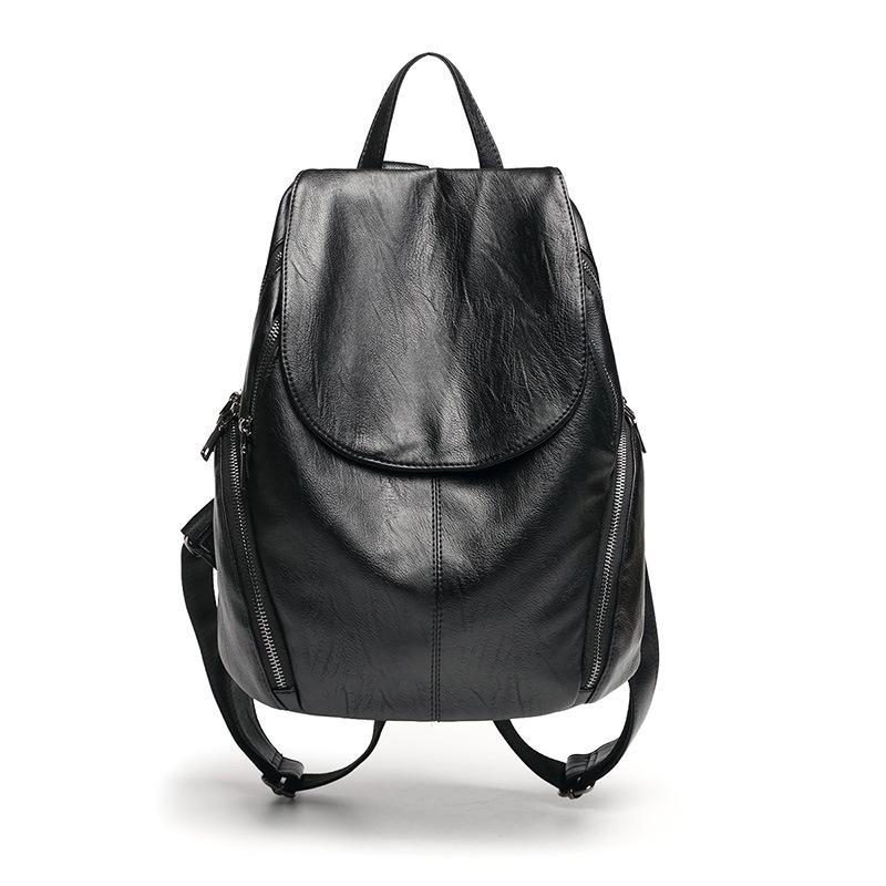 Black Backpacks for Women Genuine Leather High Capacity Waterproof Backpack Trendy Women School Bags Girl Travel School Bags чёрный