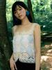 MOROA Argyle Rose Lace Sleeveless - Blue