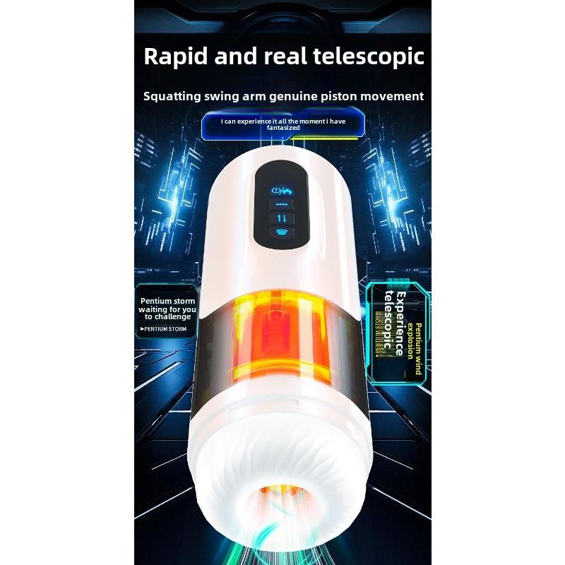 Telescopic Airplane Cup Sucking Heating Voice Male Electric Masturbator Sex Toys Sex Toys Foreign Trade