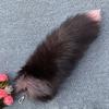 Plush-Fox Tail Keychain Furry Racoon Tail Keyring Keychain 28Cm Animal Tail Key-Pendant Pompoms Keyring Holder Bag-Decor