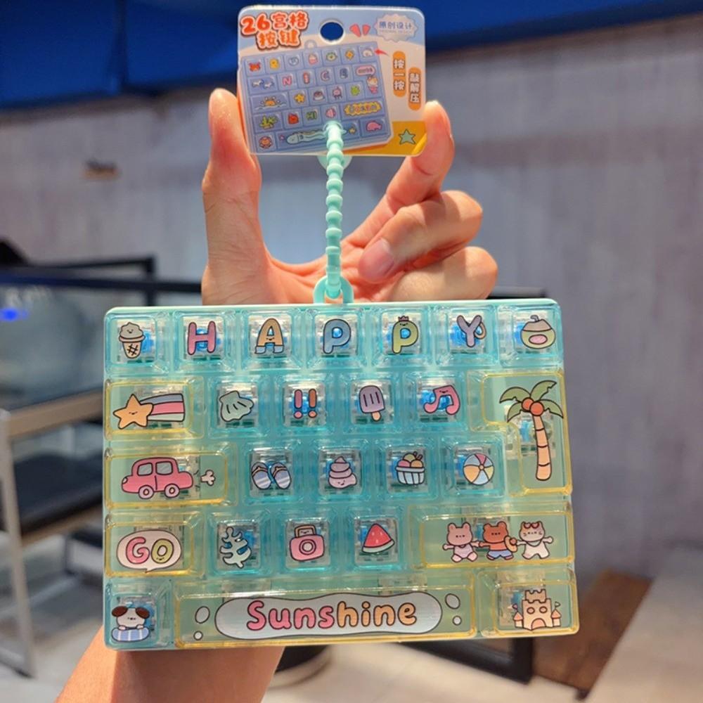 Creative Push Button Keychain Silicone Keycap Clicker Keyring Fidget Keyboard Pendant Small Gift
