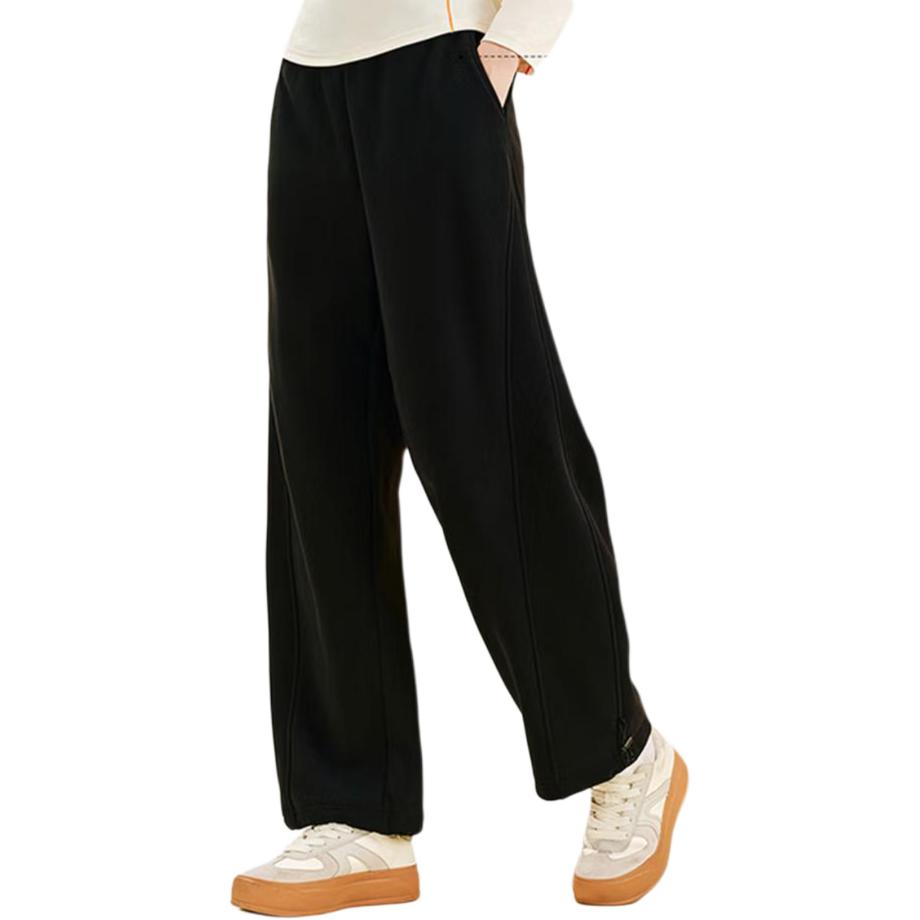 Anta Trainingsserie Einfach Locker Einfarbige Mittlere Taille Vielseitig Freizeit Strick Sporthose Damen Hose 162547311N-2