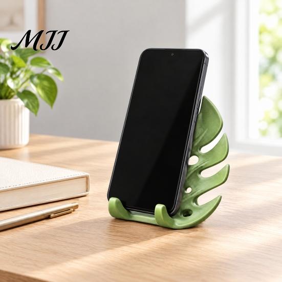 Creative Gift for Coworkers 3D Printed Monstera Leaf Phone Holder, Cute Desktop Cell Stand, Decorative Tropical Office Table Decoration Mount Home and