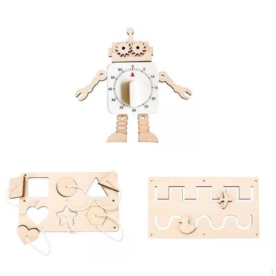 1 Conjunto Montessori Prancha de Atividades DIY Acessórios Material Não Pintado Atividades Desenvolvimento Sensorial