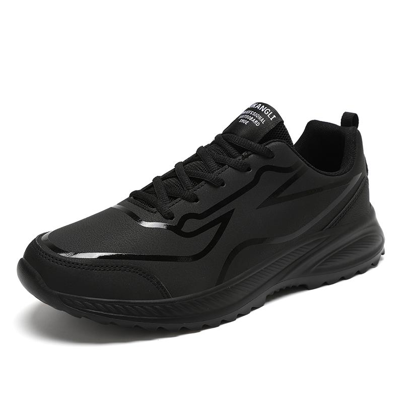 PU Leer Hardloopschoenen Heren Casual Sneakers Fitness Trainers Waterdichte Sportschoenen Zachte Zool Sneakers