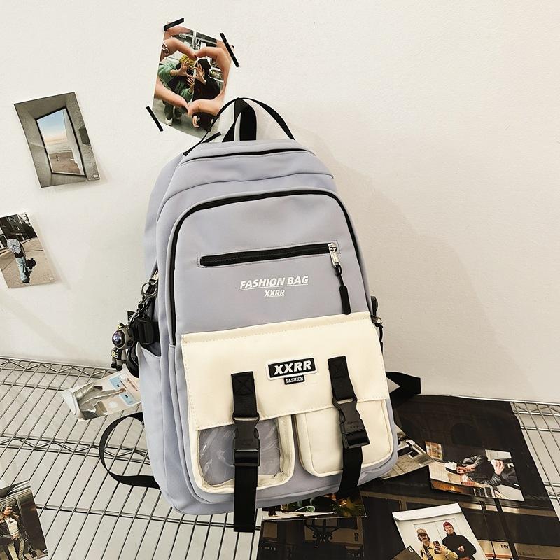 Schoolbag Male Junior High School Students High capacity Tooling Backpack Female College Students Joker Leisure Travel Computer Backpack Female.