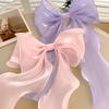 1PC Sweet Chiffon Bow Hair Clips Girls Blue Shining Satin Bowknot Hair Clips Ribbon Bow Barrette Hairpin Grip Ponytail Clip Headwear