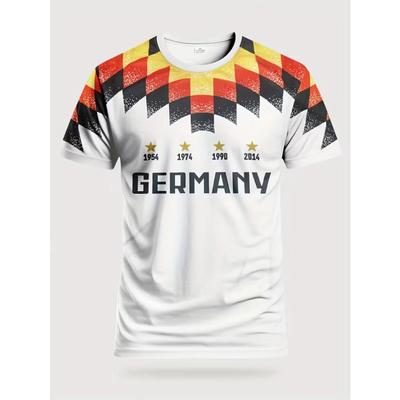 2026 USA Canada-Mexico World Cup Mens Soccer Jersey TShirt German Flag Pattern Short Sleeve Top Summer Sporty Style Loose-Fit Plus-Size Tee