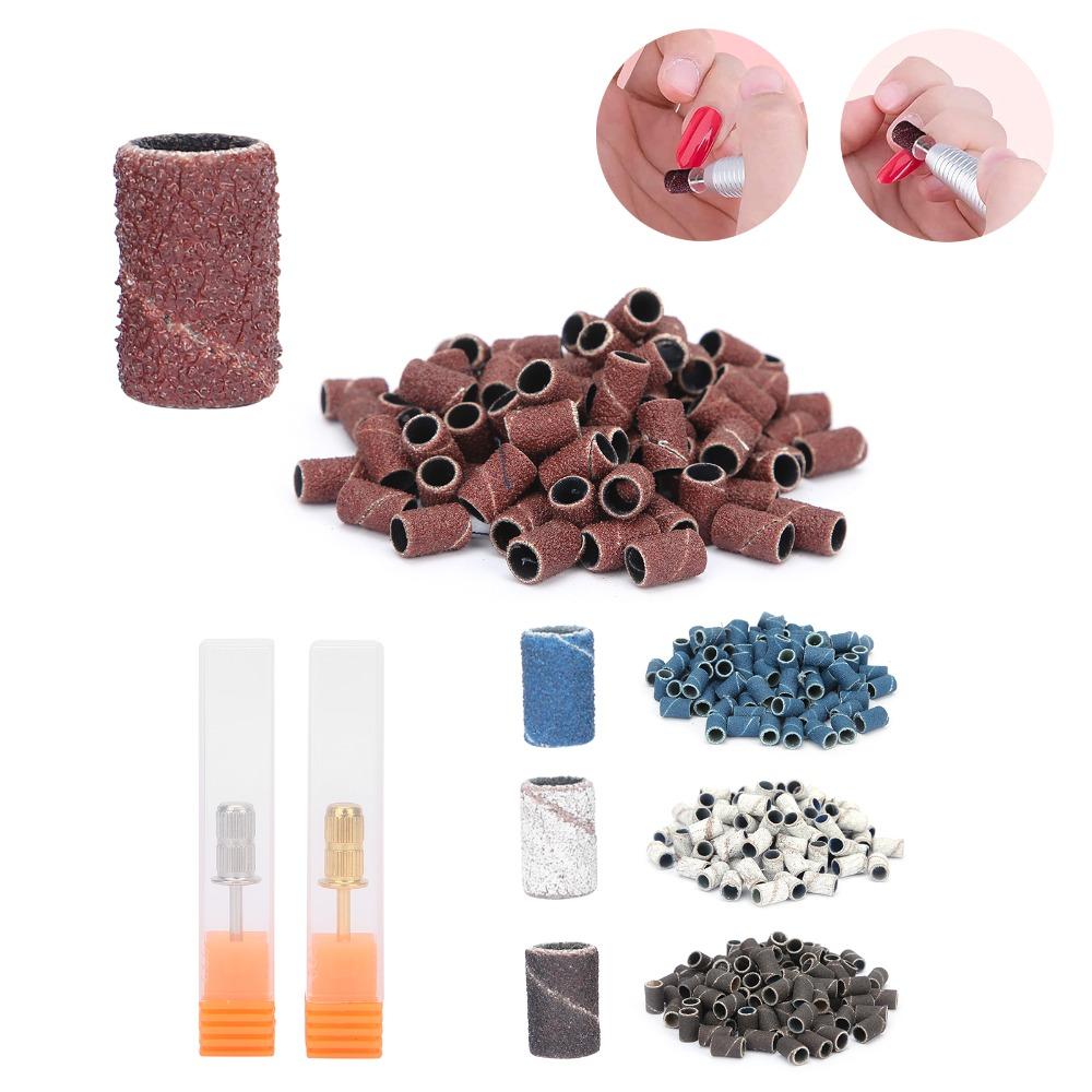 400 Pcs With Shaft Nail Sanding Bands Grinding Sand Pedicure Sanding Bands  Salon Use