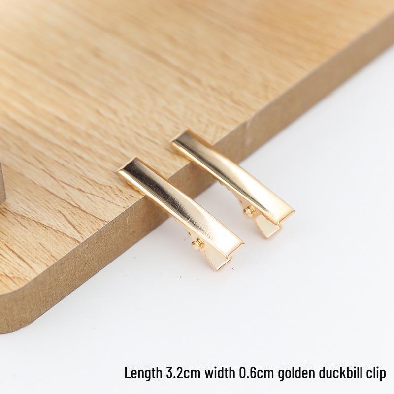 

Набор аксессуаров для волос своими руками с кремовым клеем - включает в себя зажимы BB, зажимы One-Word и зажимы Duckbill 3.2cm duckbill clip золотистый