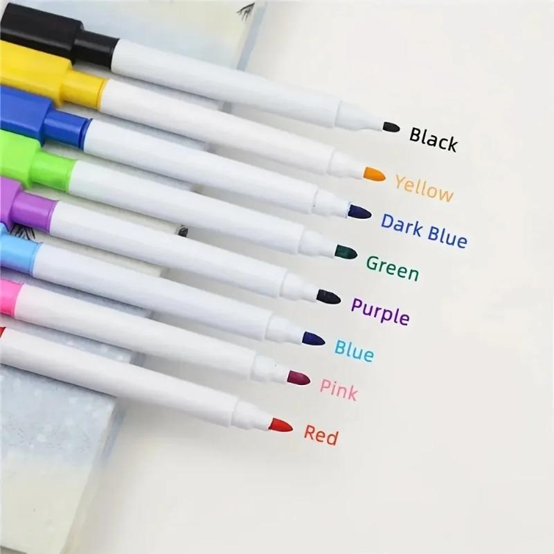 8-piece Set. Small-sized White Board Eraser-style Dry Writing Pen, 8 Colors * 1 Sets