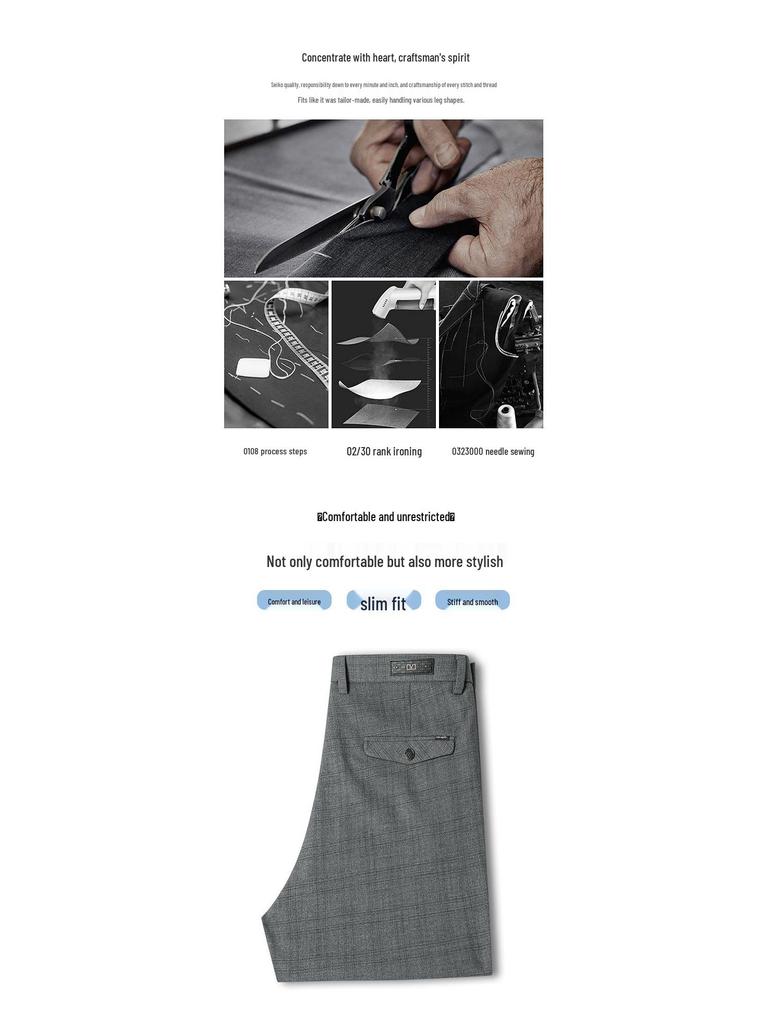 2026 Men's Slim Fit Cotton Linen Plaid Cropped Pants - Spring/Summer Korean Style Casual Wear