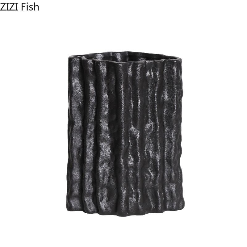 Glacier Ceramic Vase Hydroponic Flower Pots Desk Decoration Flowers Arrangement Wrinkle Floral Vases Room Aesthetic Decor