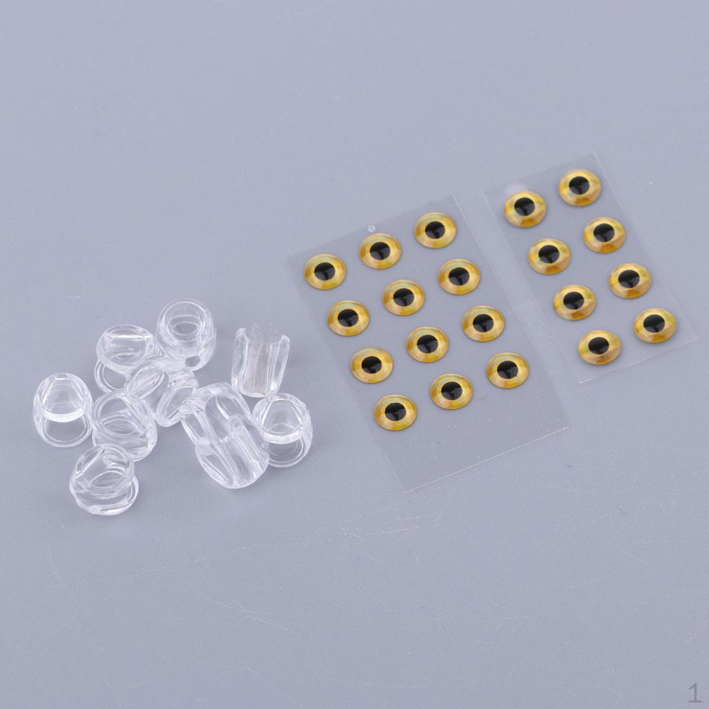 2 Fishing Eyes & 10pcs Head, Waterproof 3D Accessories Tackle