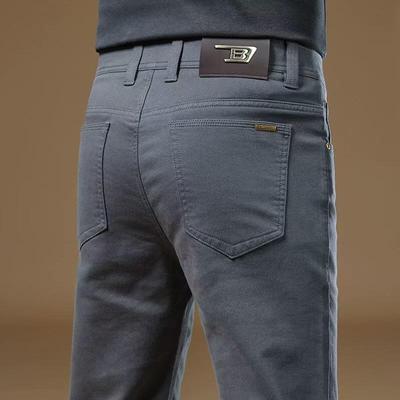 Herren 2025 Neue Herbst Slim Graue Freizeithose - High-End, Business Straight Fit, Plus Samt und Verdickt