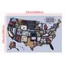 English Language-Abstract Art Map-United States,Frameless Wall Hanging Decor,Geographical Tool,Tourism/education Tool