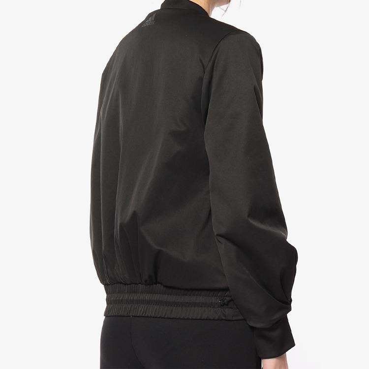 Adidas Einfarbige Freizeit-Sportjacke mit Reißverschluss Damenjacken Schwarz DX9706