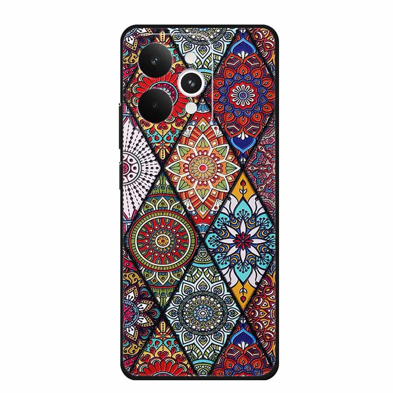 For Realme 15 15 Pro 5G Black Case 3D TPU Silicone Soft Back Cover For Realme C15 6.5" Funda Emboss Relief Flowers Bag Casing