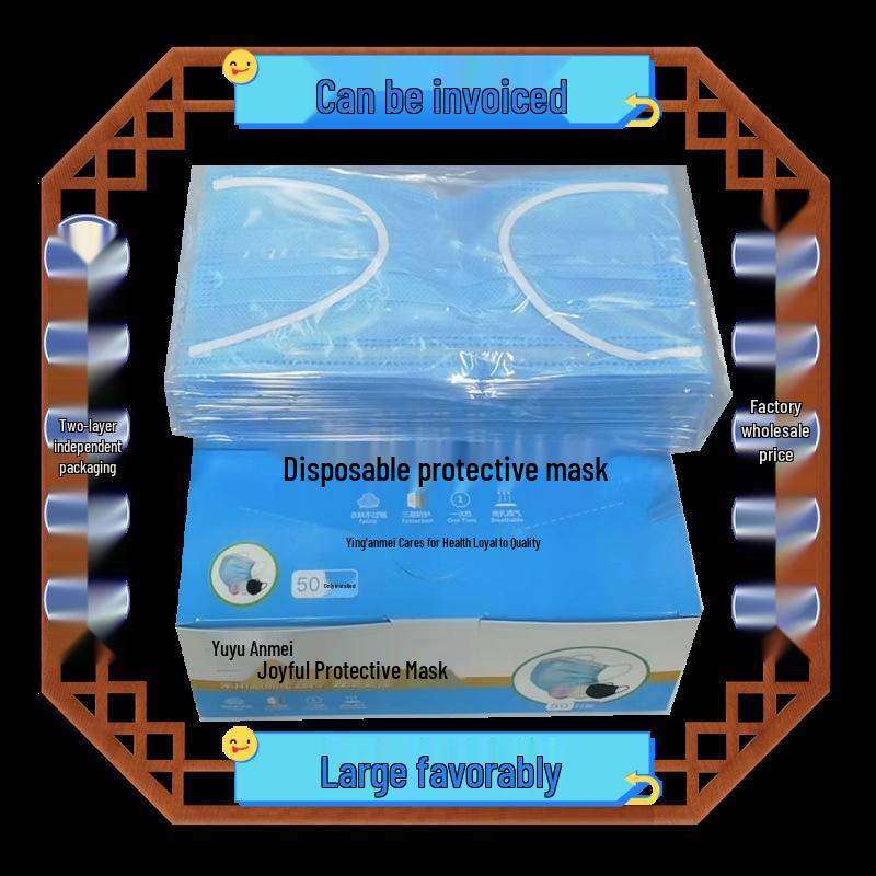 Breathable Summer Thin Disposable Sunscreen Masks, Single Layer, Black & White, Individually Packaged