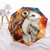 1 PC Automatic Folding Umbrella - Owls Pattern, Portable & Foldable Design with 8 Ribs, Christmas Birthday Gifts