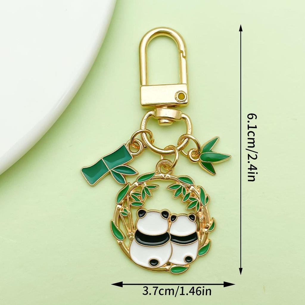 Adorable National Treasure Panda Metal Keychain – Cute & Quirky Cartoon Dāi Méng Panda Keyring Pendant for Men, Women, & Bag Charms.