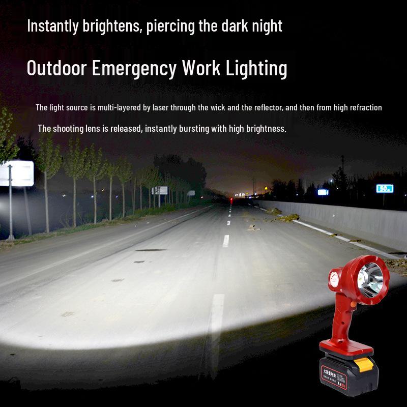 21V LED Lithium Battery Work Light: Ultra-Bright Makita Style for Outdoor Repair & Fishing