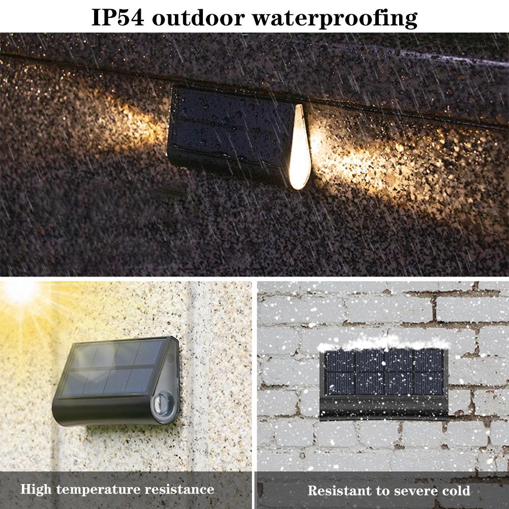 Solar Stair Lights Outdoor 2 Sided Lighting Solar Step Lights Waterproof IP54 Solar Deck Light For Fence Wall Patio Yard Porch