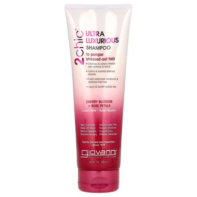 2chic, ultra-luxusní šampon pro nadměrně namáhané vlasy, třešňový květ + okvětní lístky růží, 8,5 fl oz (250 ml)