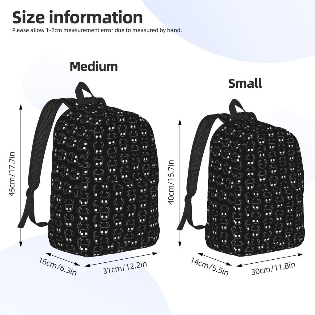 Hollows Knight Schatten Rucksack für Männer Frauen Teenager Student Business Tagesrucksack Spiel Cartoon Laptop Leinwandtaschen Outdoor