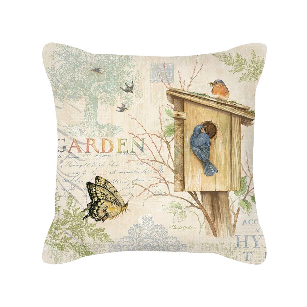 New Nordic Home Furnishings Flower Blooming Rich Pillow Cover Retro Style Car Sofa Cushion Waist Pillow Cover