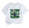 Kids Boys Girls Crew Neck Short Sleeve 100% Cotton T-shirt, Cute Cartoon Character Printed Casual Comfortable Tee for Daily Wear Home Outings, Breatha