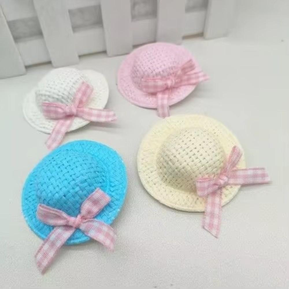 Handmade Mini Straw Hat Barrettes Butterfly Side Hair Clip New Hair Accessories  For Girls