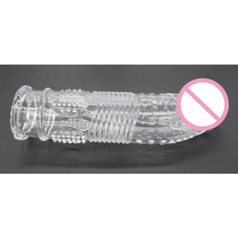 Transparent Crystal Penis Sleeve for Men - Reusable, Penis Extension, Delay & G - Spot Excitement