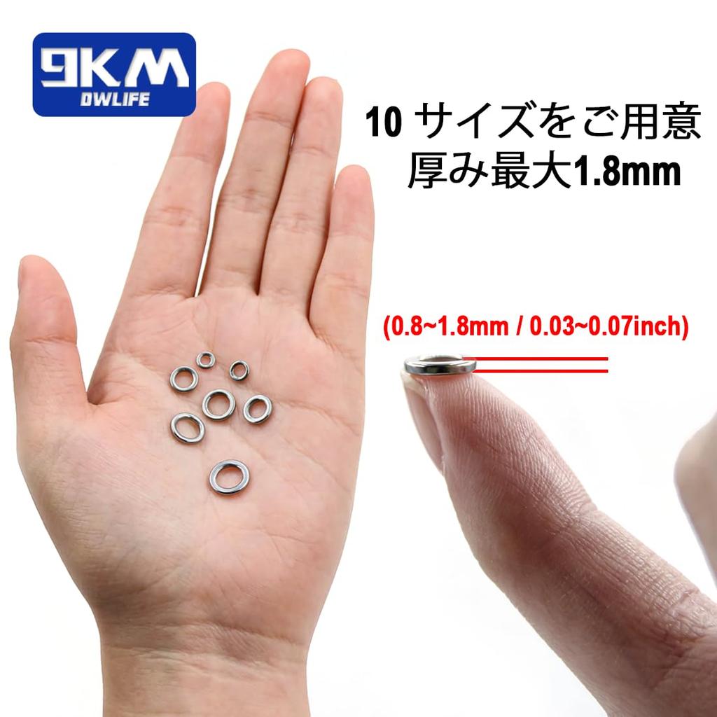 9KM DWLIFE Solid Rings 100pcs High Strength Stainless Steel Rings Value Fishing Lure Connectors Freshwater Saltwater 2#