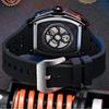 New Design Automatic Mechanical Watch For Man Skeleton Luminous Hands Moon Phase Waterproof Rubber Top Brand Reloj Hombre